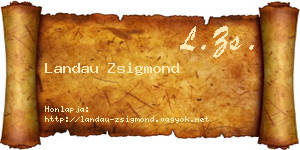 Landau Zsigmond névjegykártya