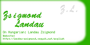 zsigmond landau business card